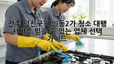 전주 덕진구 여의동2가 청소 대행 서비스: 믿을 수 있는 업체 선택 가이드